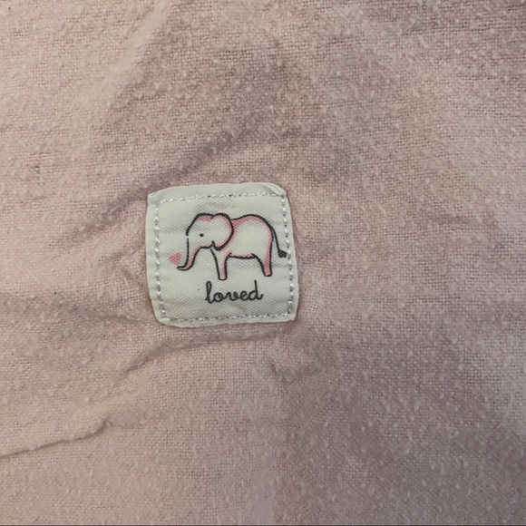Baby Pink Elephant Loved Swaddle Blanket - Picture 2 of 3